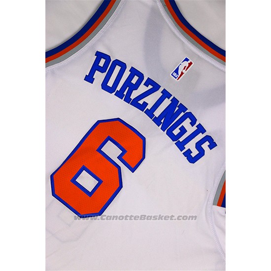 Maglia New York Knicks Kristaps Porzingis #6 Bianco